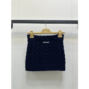 miumiu 미우미우 케이블 니트 울 미니 스커트 치마 의류