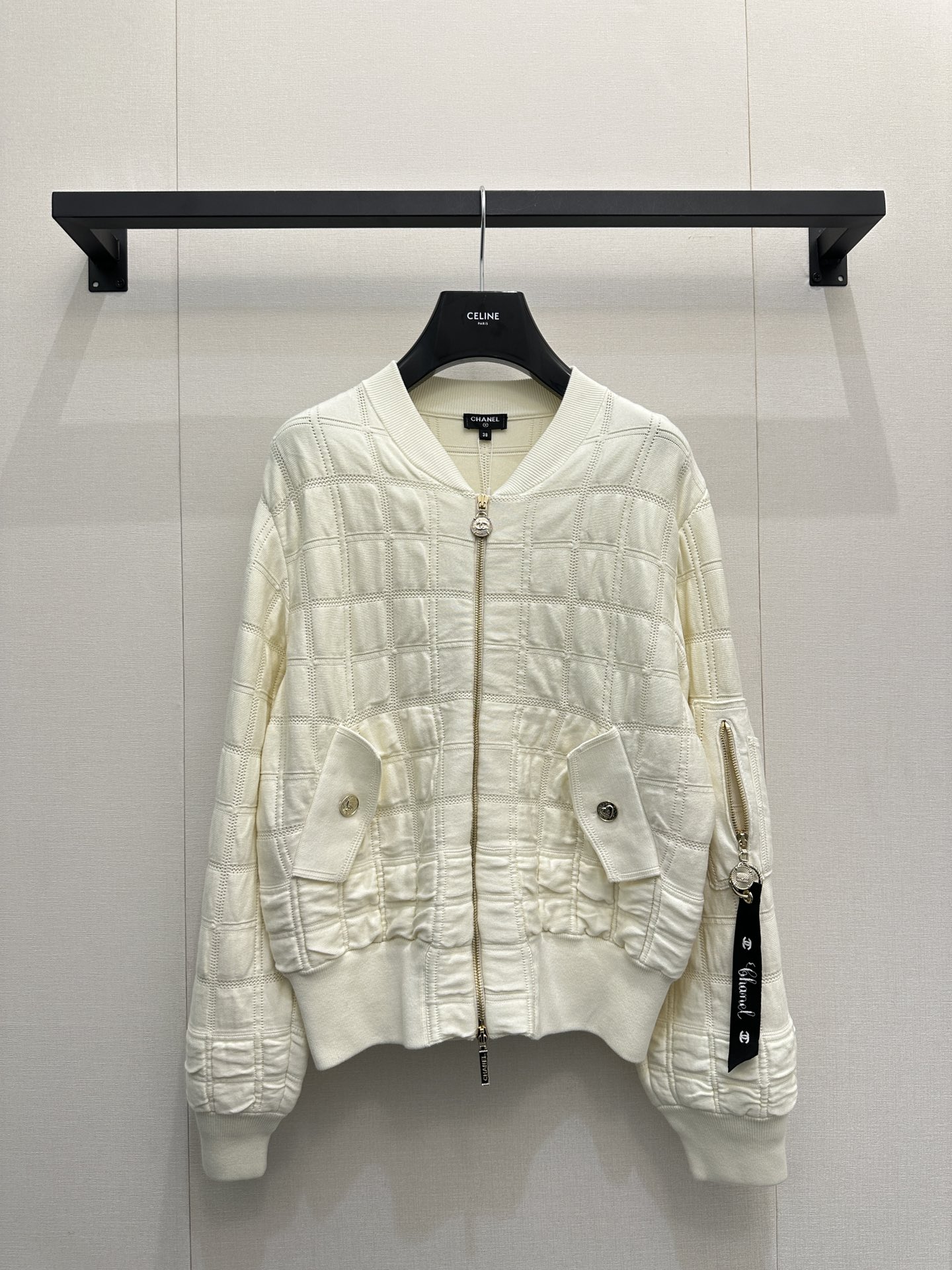 Chanel 샤넬 화이트 다이아몬드 퀼팅 파일럿 재킷 자켓 의류