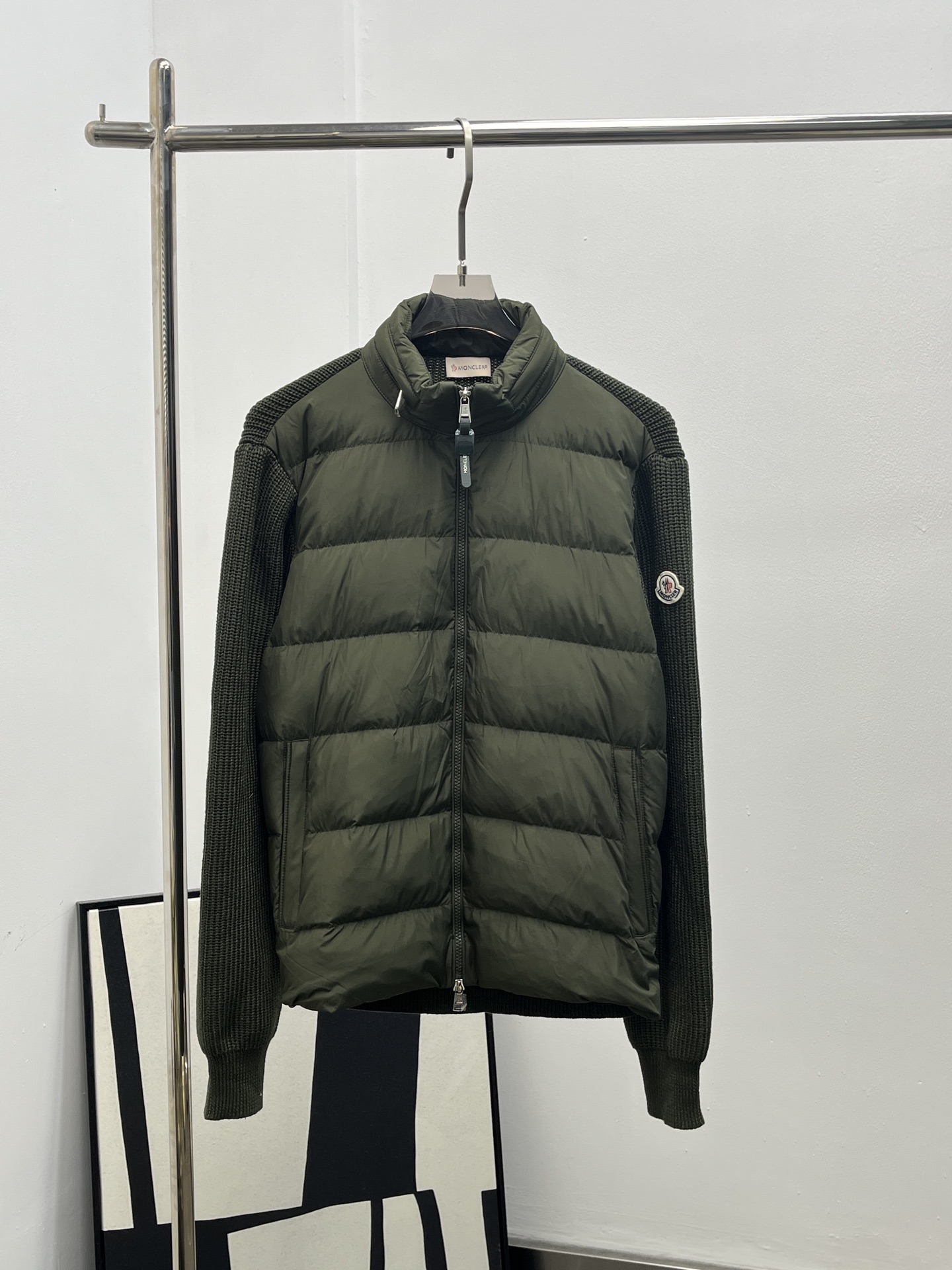 Moncler 몽클레어 몽클레르 니트 후드 배색 다운 자켓 재킷 의류