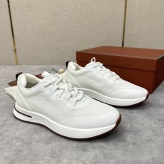 Loro Piana 로로피아나 Week End Walk 남성 메쉬 가죽 콤비 스니커즈 신발