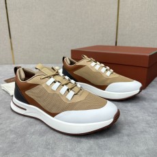 Loro Piana 로로피아나 Week End Walk 남성 메쉬 가죽 콤비 스니커즈 신발