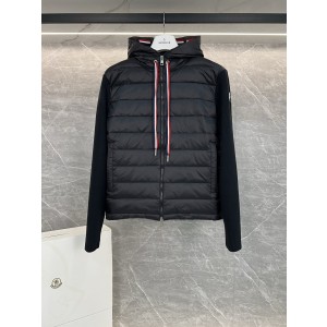 Moncler 몽클레어 몽클레르 남성 울소매 배색 후드 니트 다운 재킷 자켓 의류