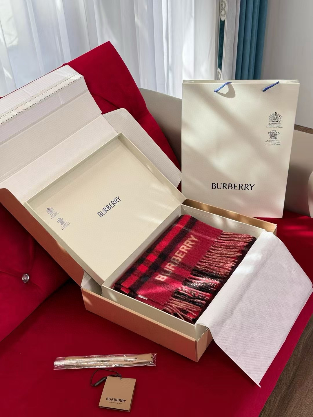 Burberry 버버리 체크 캐시미어 머플러 목도리