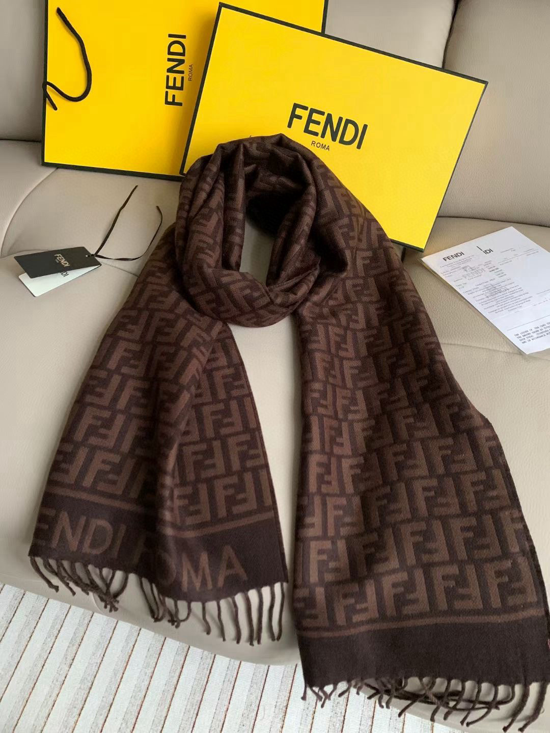 Fendi FF 펜디 로고 캐시미어 머플러 목도리