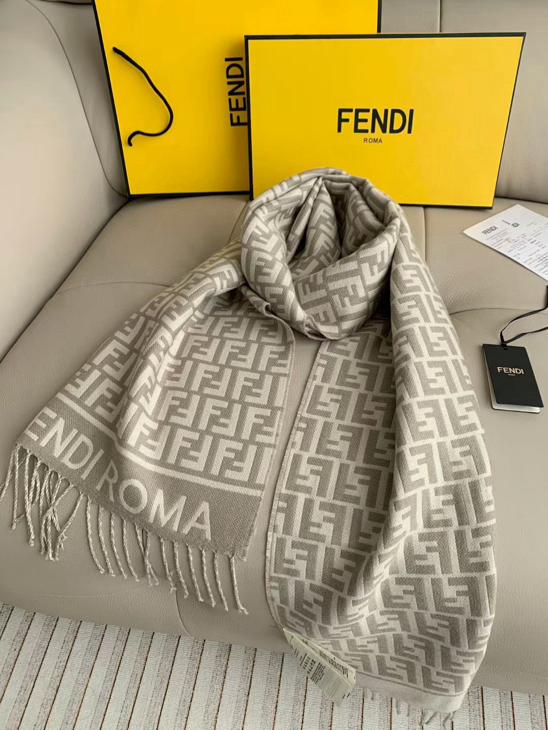 Fendi FF 펜디 로고 캐시미어 머플러 목도리