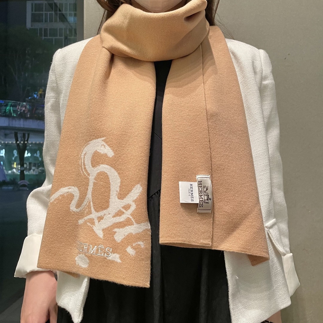 Hermes 에르메스 캐시미어 롱 머플러 목도리