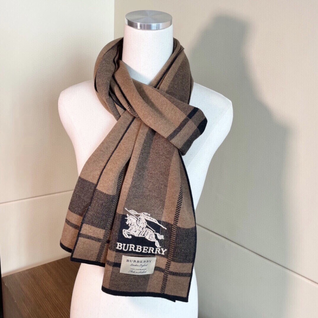 Burberry 버버리 고급 캐시미어 니트 머플러 목도리