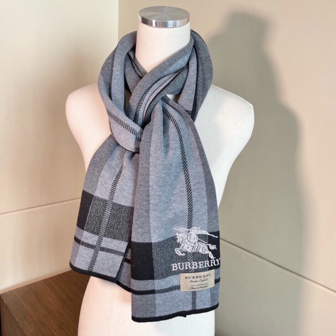 Burberry 버버리 고급 캐시미어 니트 머플러 목도리