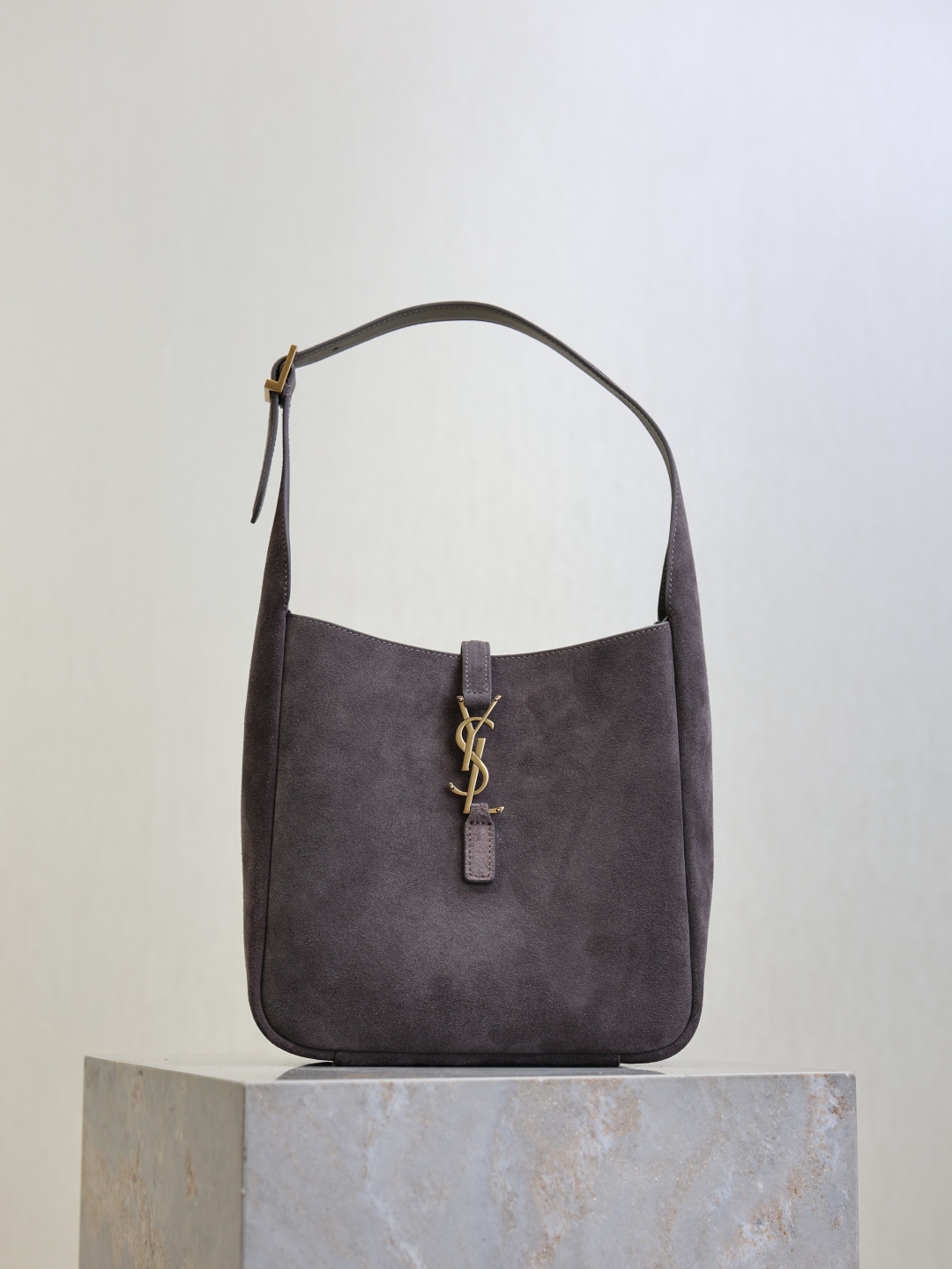 YSL LE 5À7 생로랑 바게트백 가방  (그레이 스웨이드·오리지널 가죽)