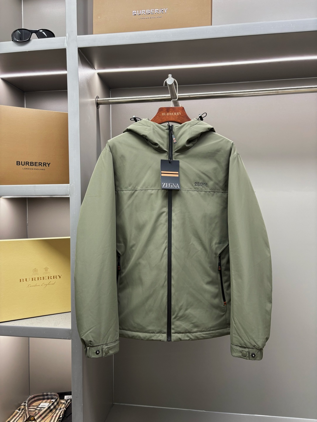 Zegna 제냐 로고 자수 후드 패딩 점퍼 자켓 의류