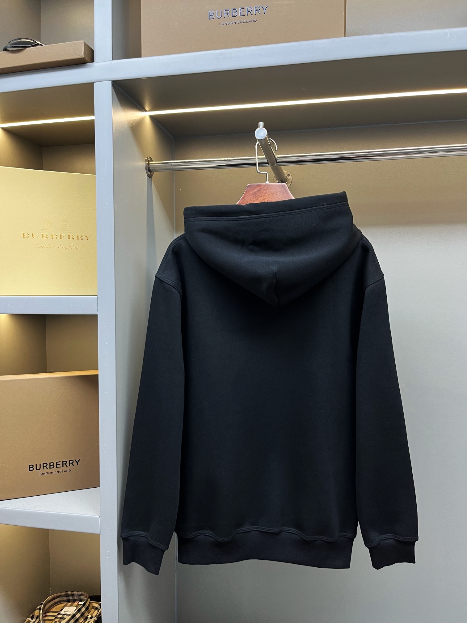 Burberry BBR 버버리 블랙 전통 전마 자수 후드티 의류