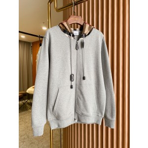 Burberry BBR 버버리 체크 코튼 혼방 지퍼 후드 집업 자켓 재킷 의류