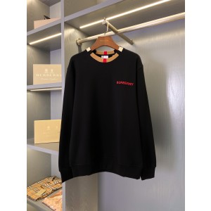 Burberry BBR 버버리 마이크로 로고 체크 패치 코튼 크루넥 스웨트셔츠 맨투맨 티셔츠 의류