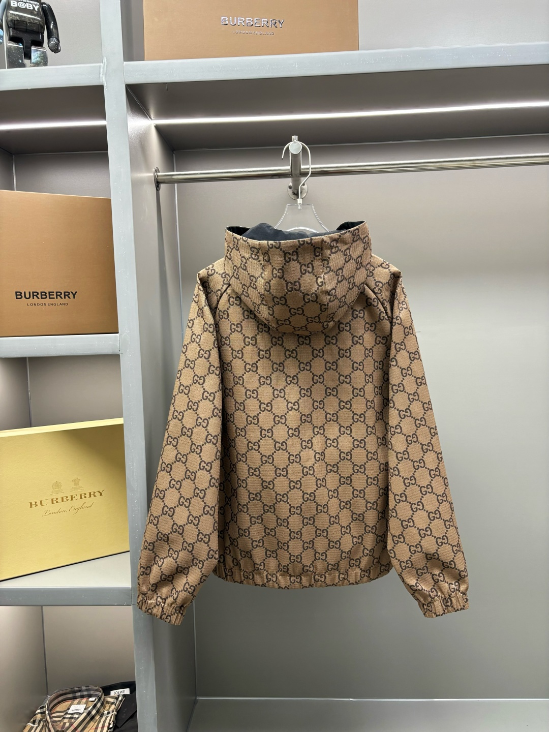 GUCCI 구찌 더블G 자수 로고 후드 양면 재킷 자켓 의류