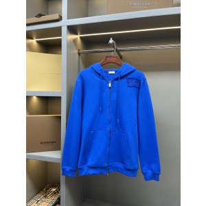 Burberry BBR 버버리 기수 자수 코튼 지퍼 후드 집업 자켓 재킷 스웨트셔츠 의류