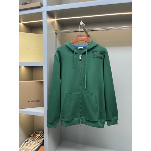 Burberry BBR 버버리 기수 자수 코튼 지퍼 후드 집업 자켓 재킷 스웨트셔츠 의류