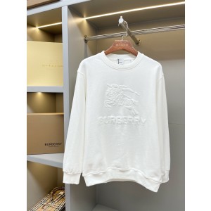 Burberry BBR 버버리 플록(Flocked) 자수 코튼 라운드넥 스웨트셔츠 맨투맨 티셔츠 의류