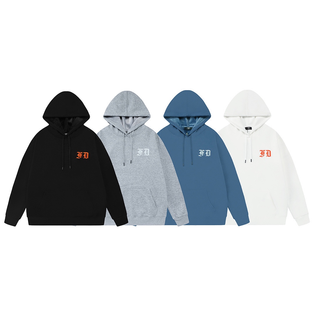 FENDI 펜디 아트 로고 자수 오버핏 기모 후드티 맨투맨 티셔츠 의류