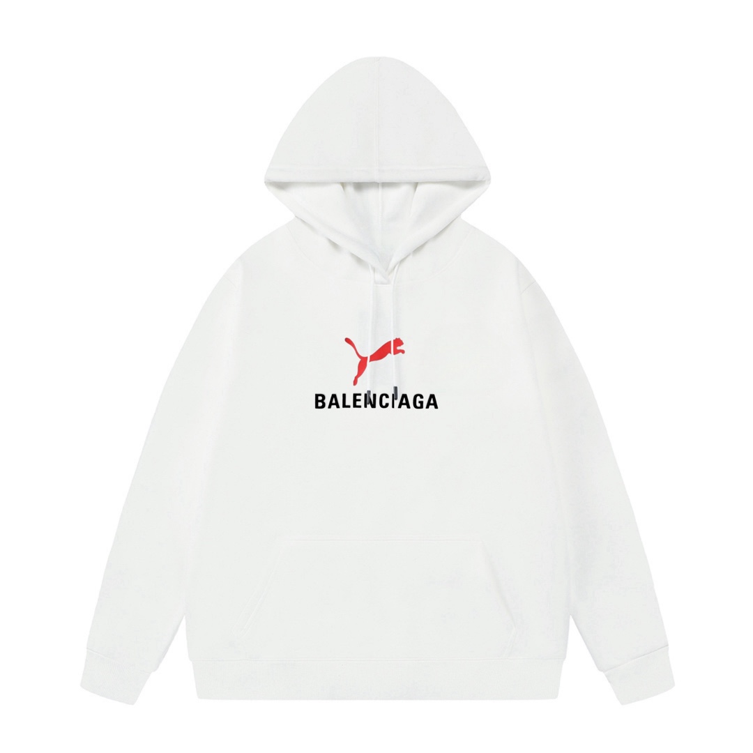 Balenciaga × PUMA  발렌시아가 콜라보 로고 오버핏 기모 후드티 맨투맨 티셔츠 의류