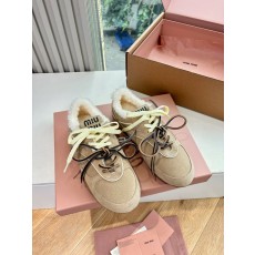 miumiu 미우미우 양모 플랫폼 스니커즈 신발