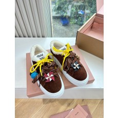 MIUMIU 미우미우 양모 플랫폼 스니커즈 신발