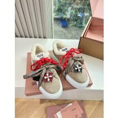 MIUMIU 미우미우 양모 플랫폼 스니커즈 신발