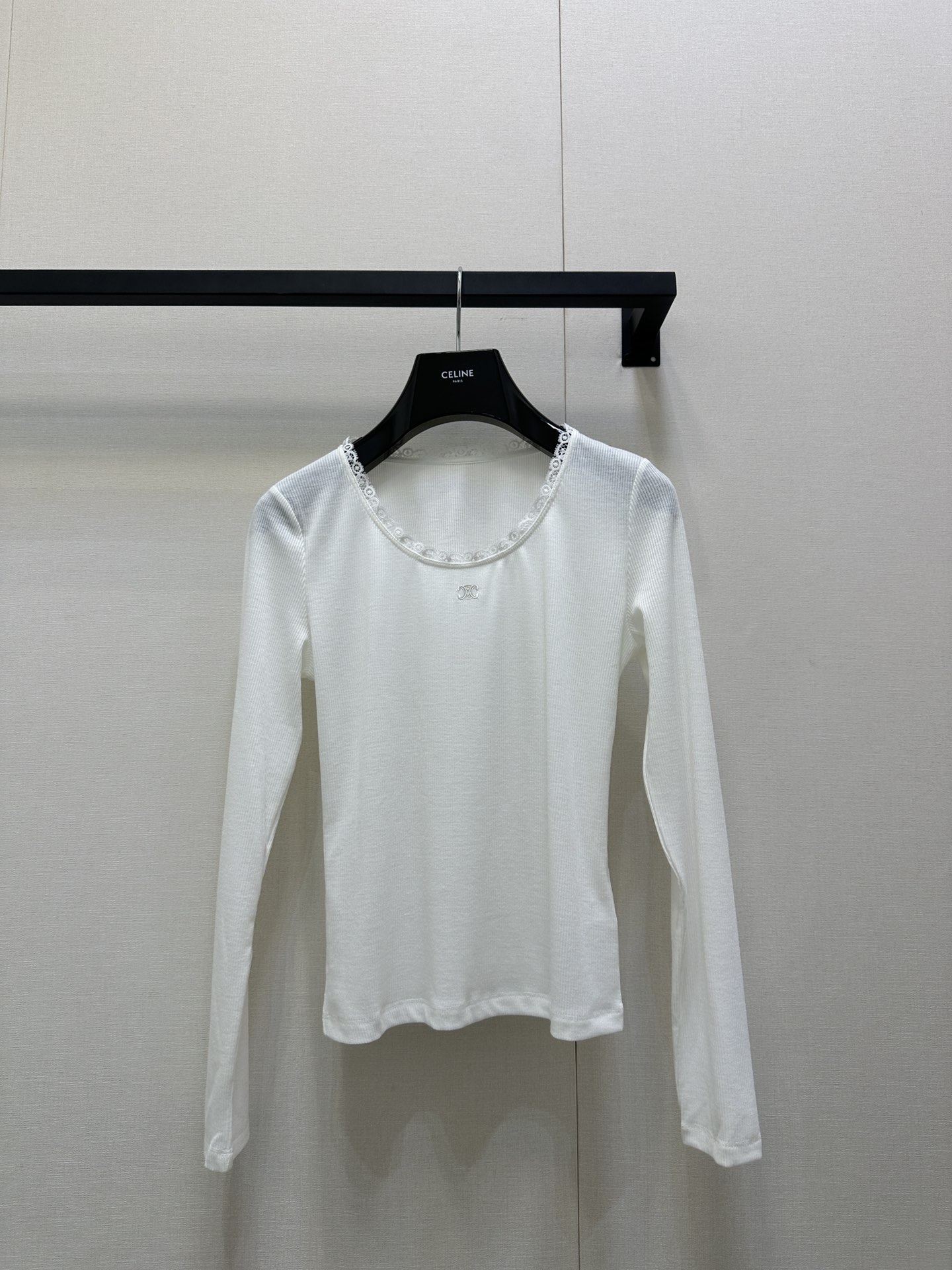 Celine 셀린느 레이스 배색 긴팔 티셔츠 의류