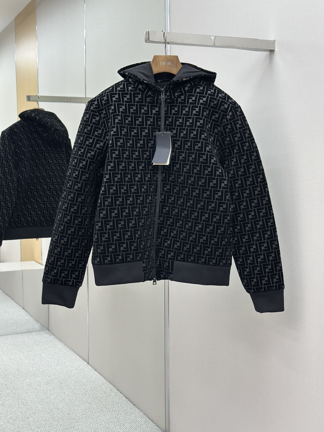 Fendi FF 펜디 플러시 지퍼 후드 집업 자켓 재킷 의류