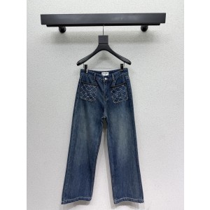 Chanel 샤넬 플리스 안감 일자 청바지 팬츠 바지 의류