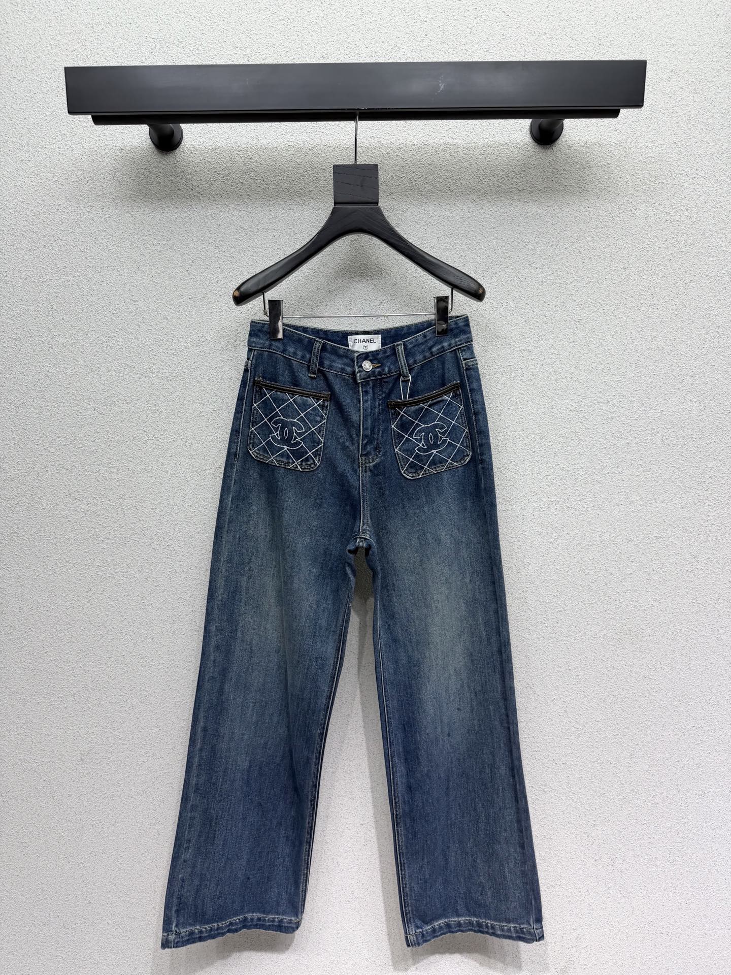 Chanel 샤넬 플리스 안감 일자 청바지 팬츠 바지 의류