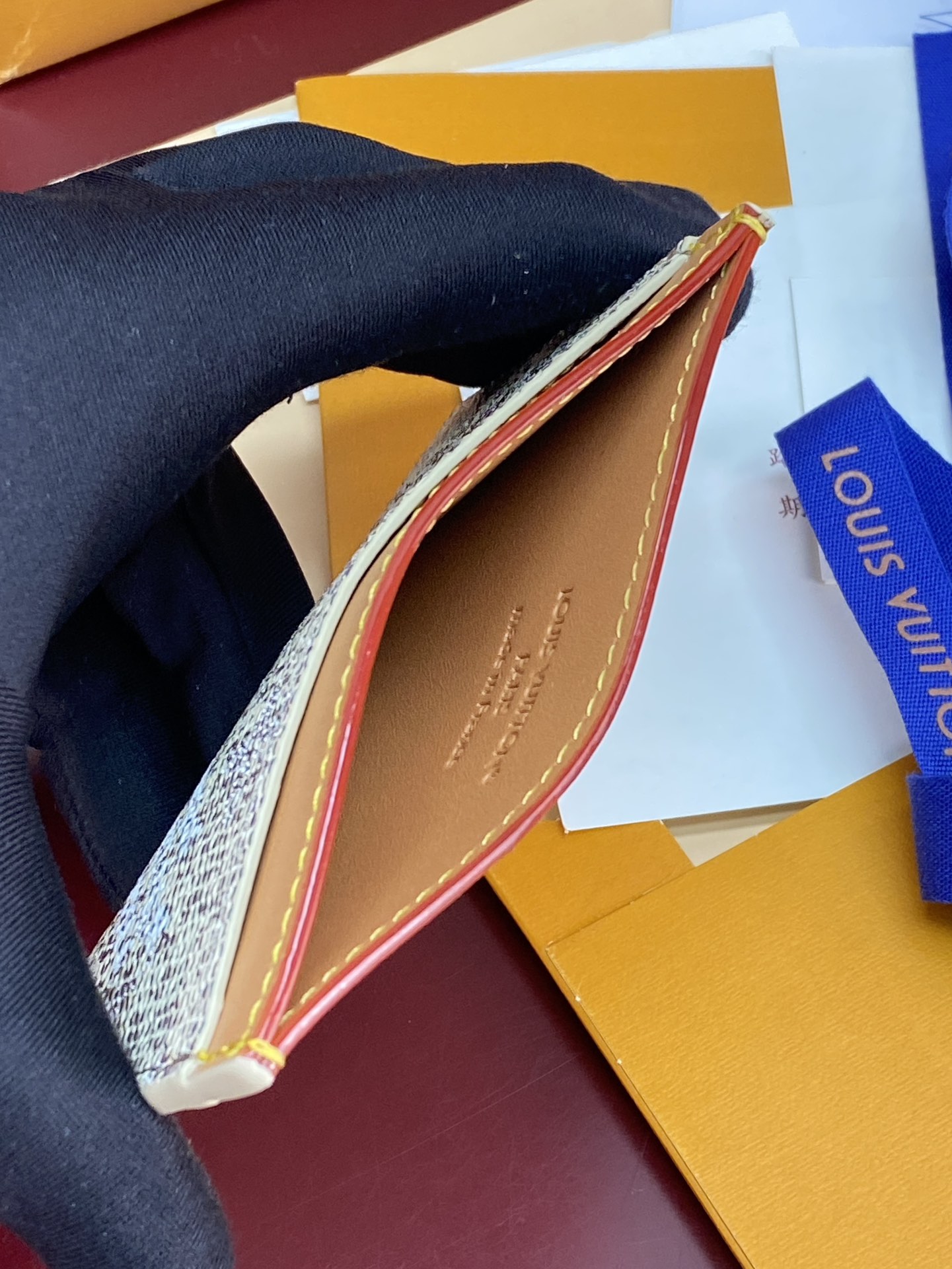 LV 루이비통 M27115 실크 프린트 베이지 카드지갑