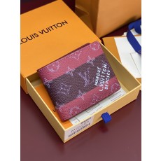 LV 루이비통 M25795 스트라이프 퍼플 멀티플 반지갑 월렛