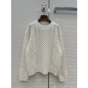 Loro Piana 로로피아나 하이엔드 올드머니 무드 라운드넥 케이블 니트 의류