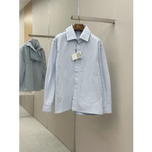 LOEWE 로에베 자수 로고 탈부착 후드 셔츠형 아우터 자켓 의류