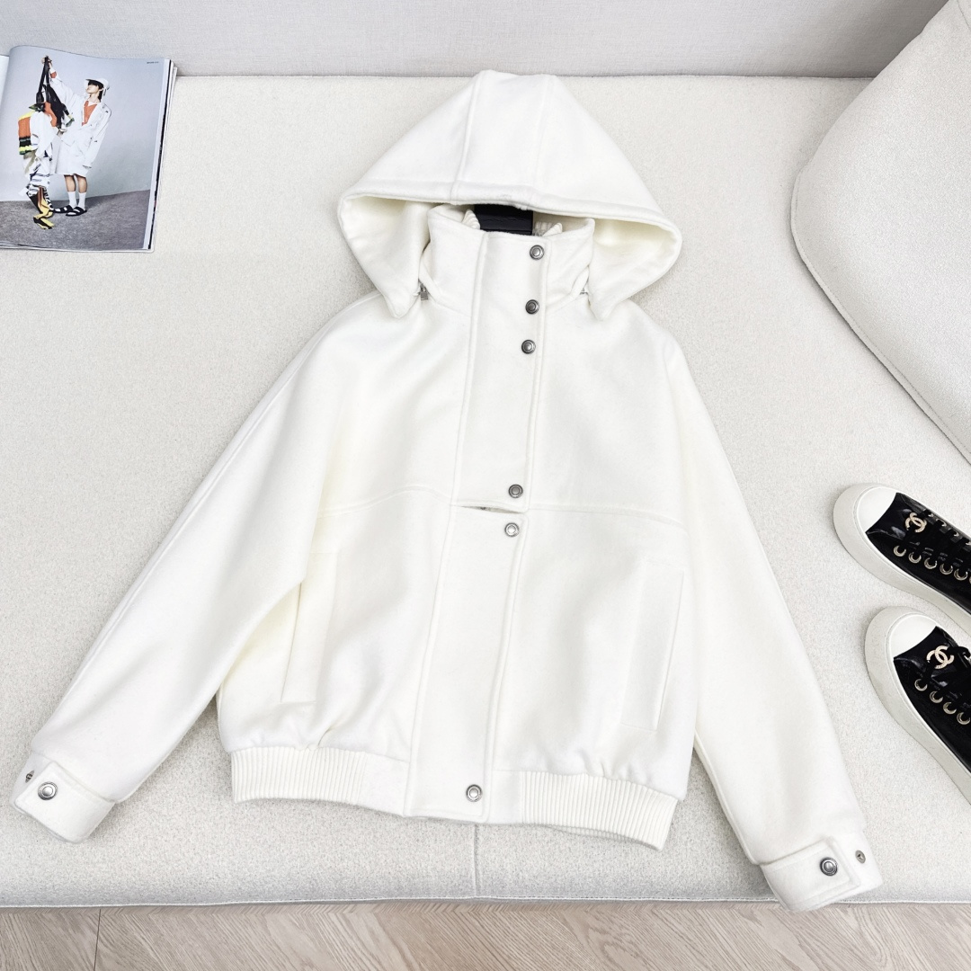 Loro Piana 로로피아나 울 니트 후드 집업 숏 자켓 재킷 의류