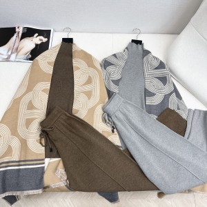 Hermes 에르메스 숄 니트 팬츠 3PCS 세트 의류