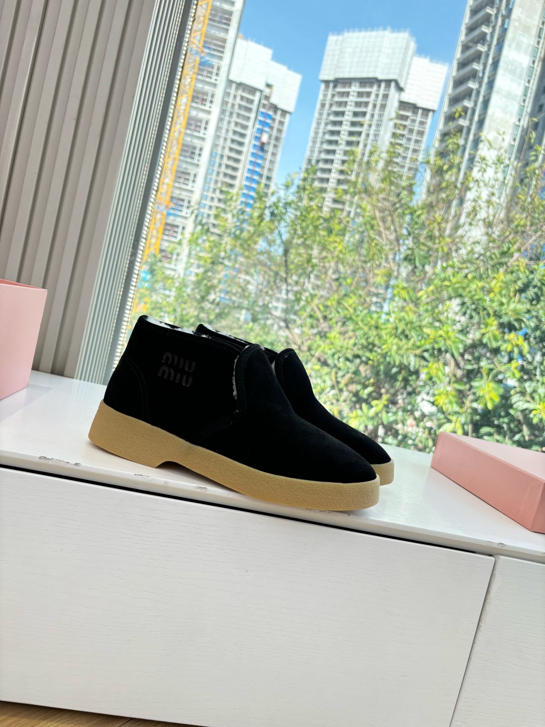 miumiu 미우미우 퍼 플리스 부츠 신발