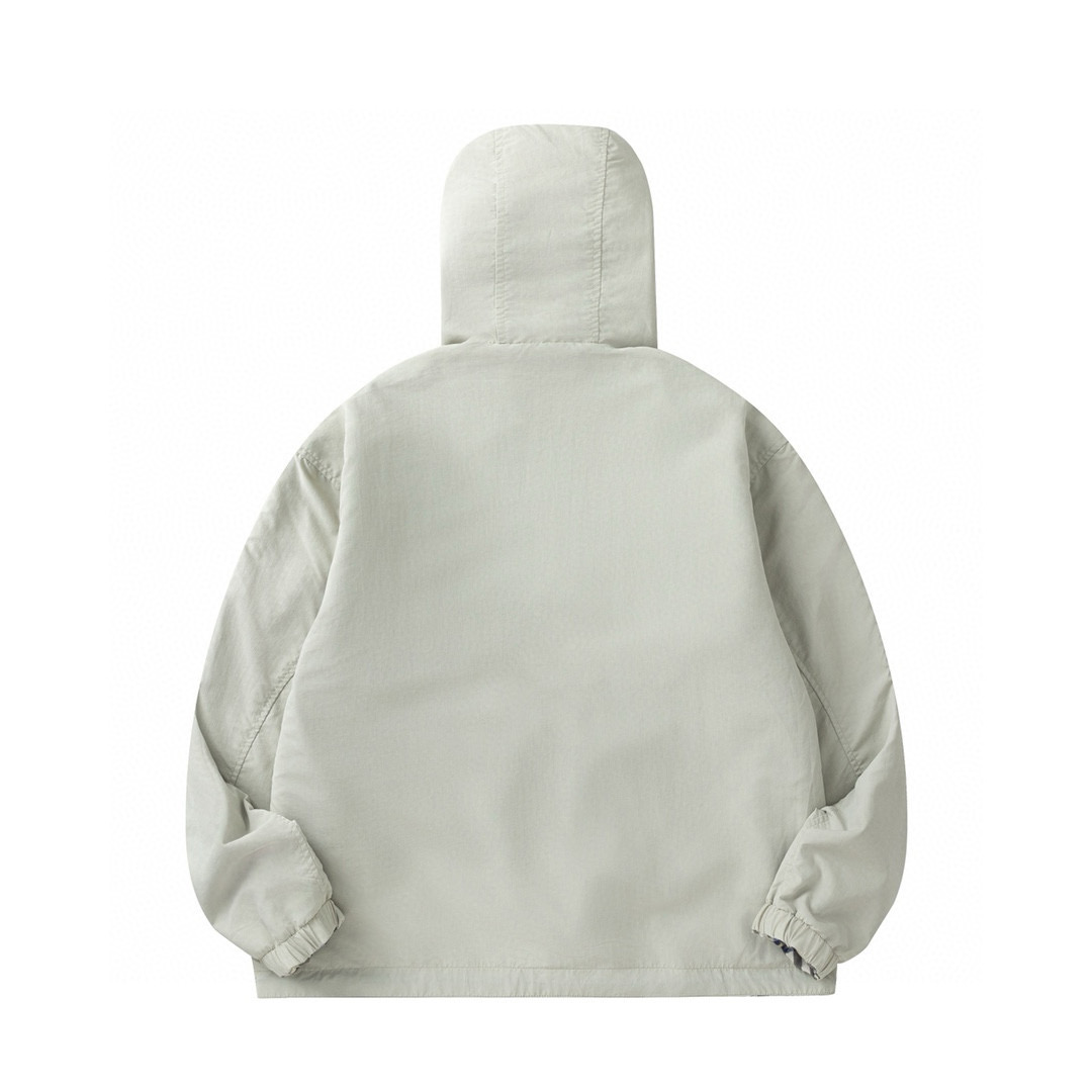 Burberry 버버리 체크 & 전면 전마(전사) 로고 양면 후드 집업 자켓 재킷 의류