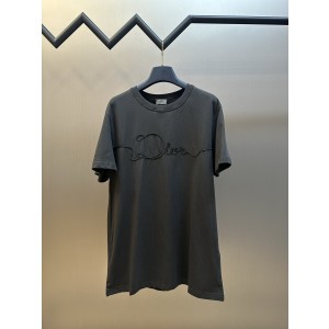Dior CD 디올 리본 자수 라운드넥 반팔 티셔츠 의류
