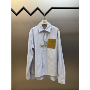 Loewe 로에베 가죽 패치 스트라이프 셔츠 의류