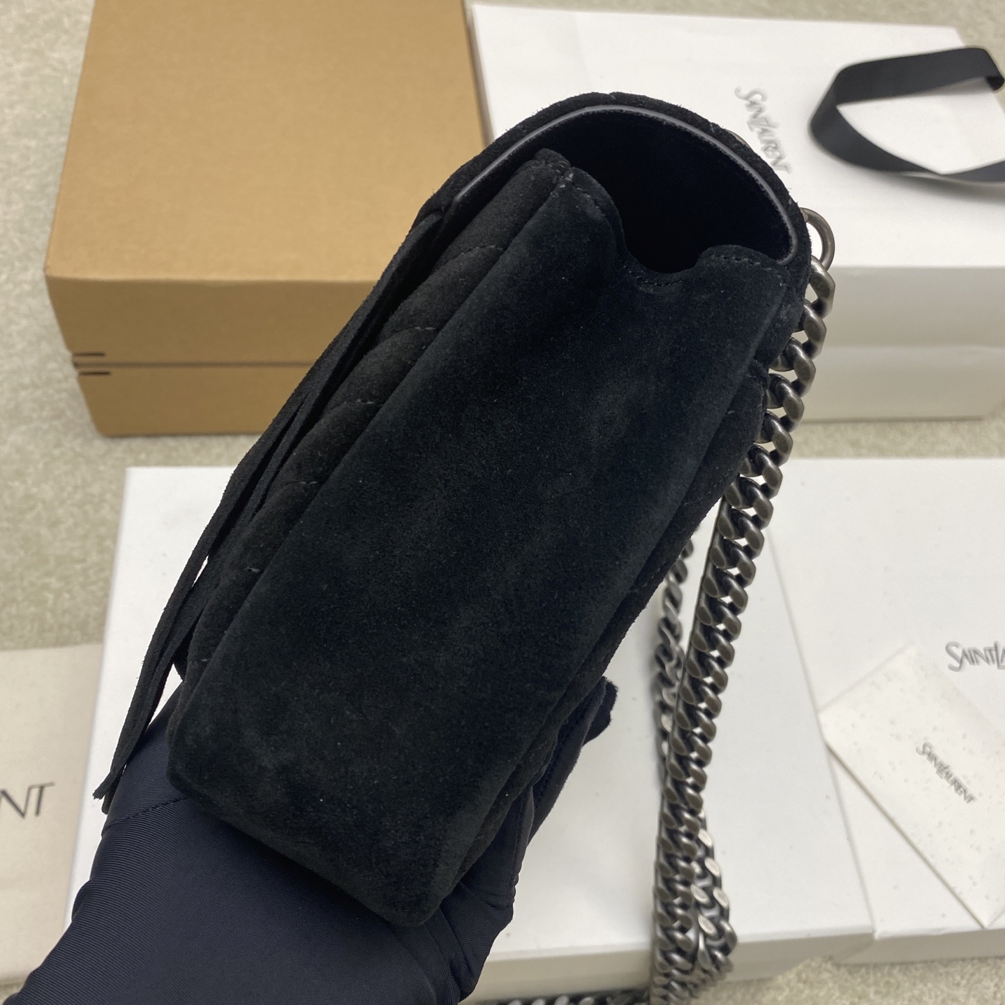 YSL 생로랑 클래식 스웨이드 메신저백 숄더백 가방