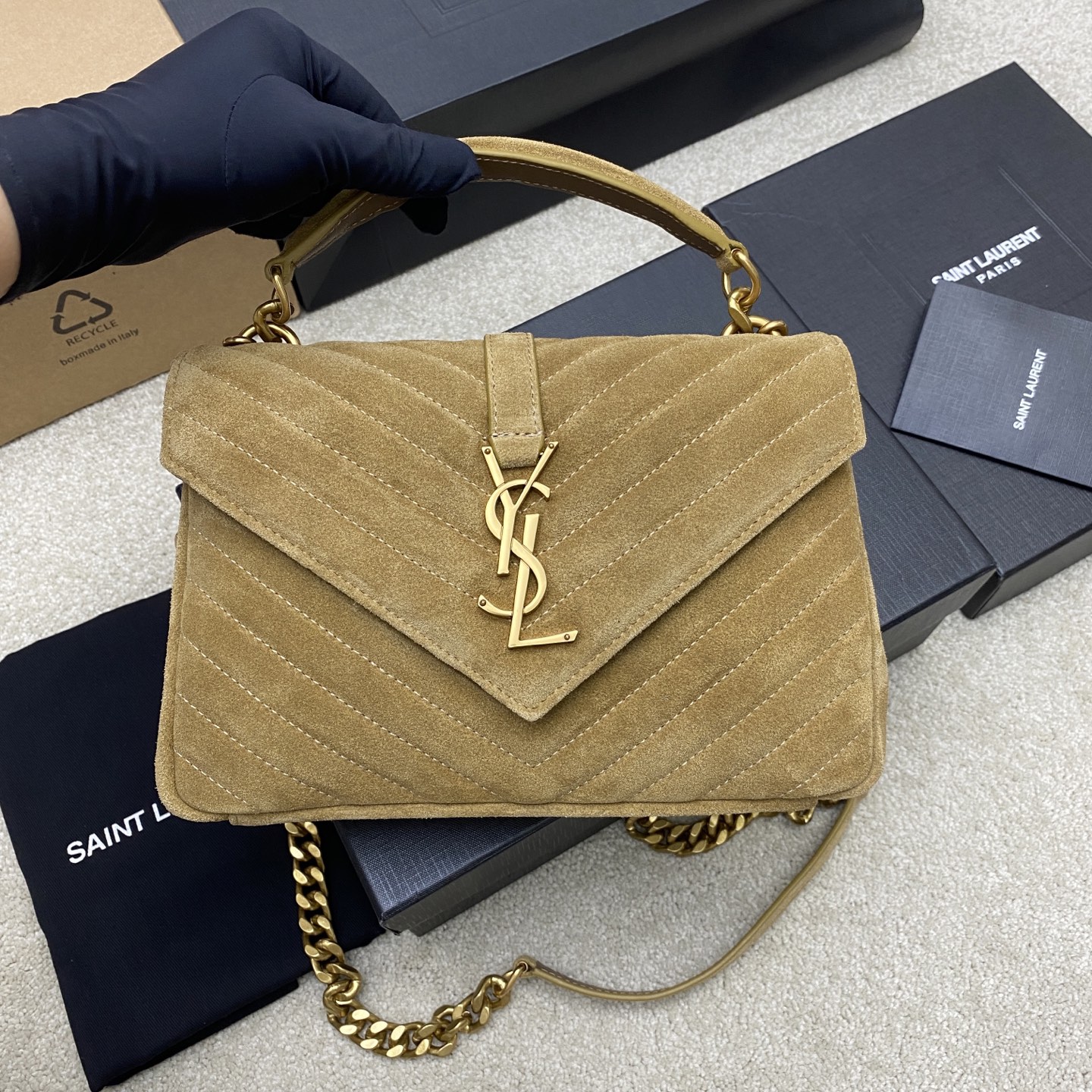 YSL 생로랑 클래식 스웨이드 메신저백 숄더백 가방