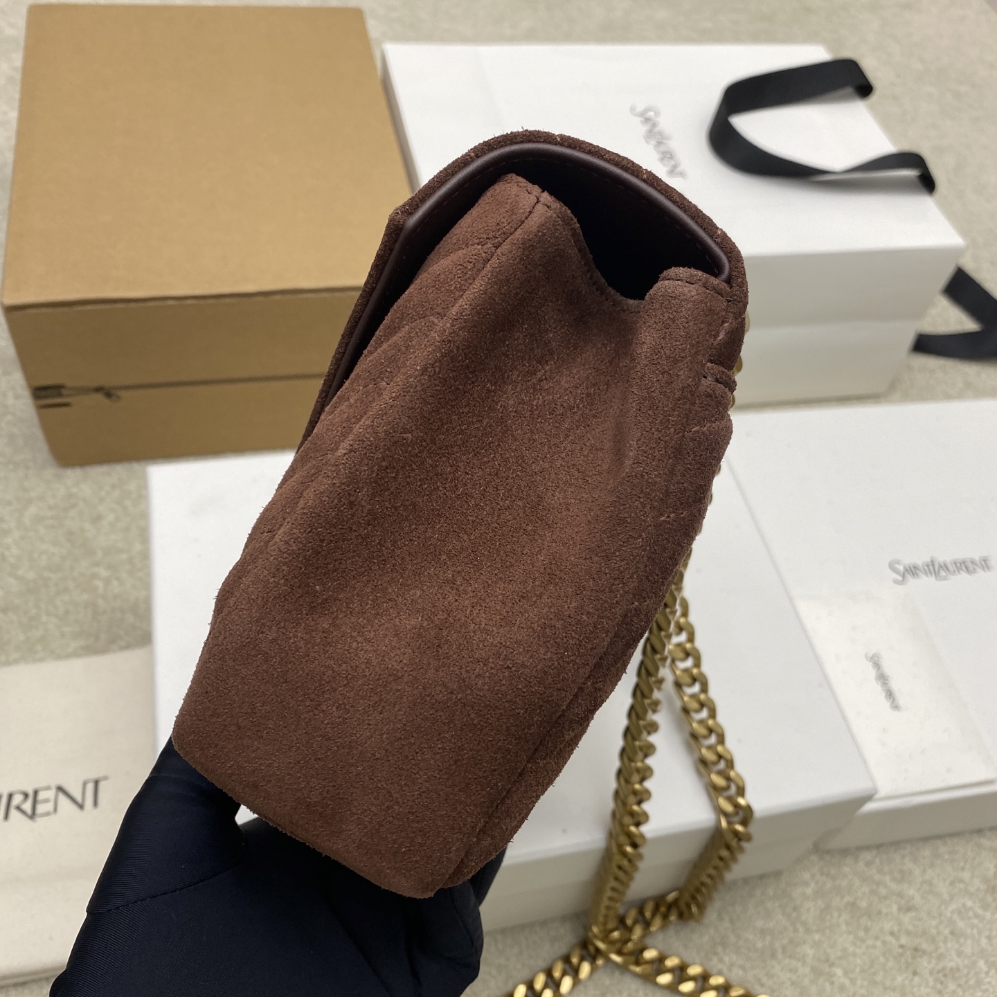 YSL 생로랑 클래식 스웨이드 메신저백 숄더백 가방