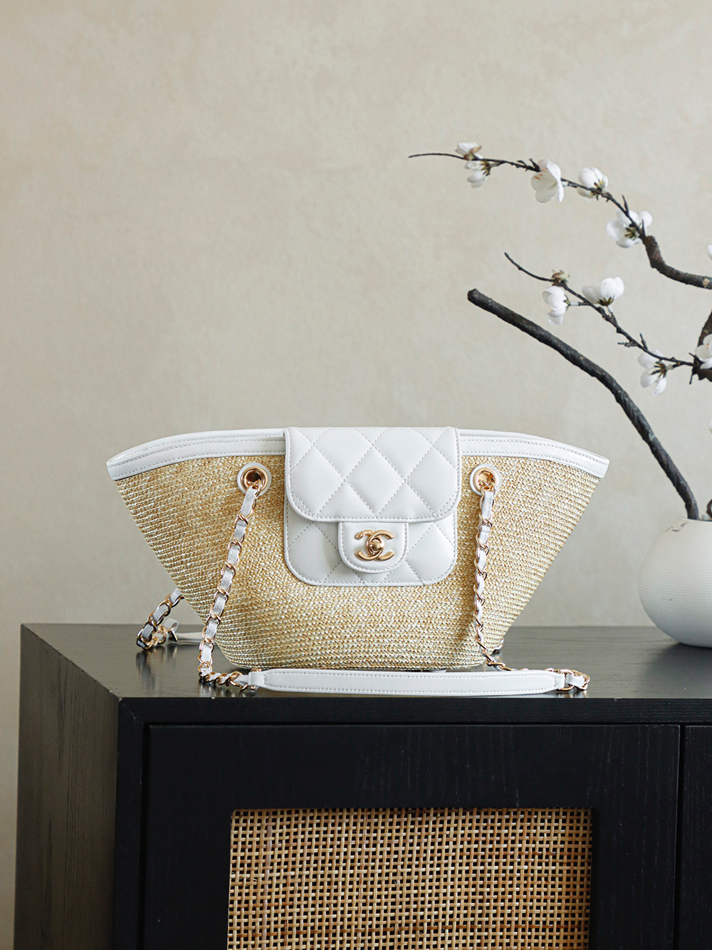 Chanel 26C 샤넬 수작업 위빙 쇼핑백 숄더백 가방 (스몰)