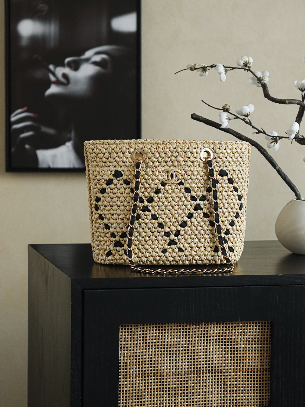 Chanel 26C 샤넬 수작업 위빙 쇼핑백 숄더백 가방 (스몰)