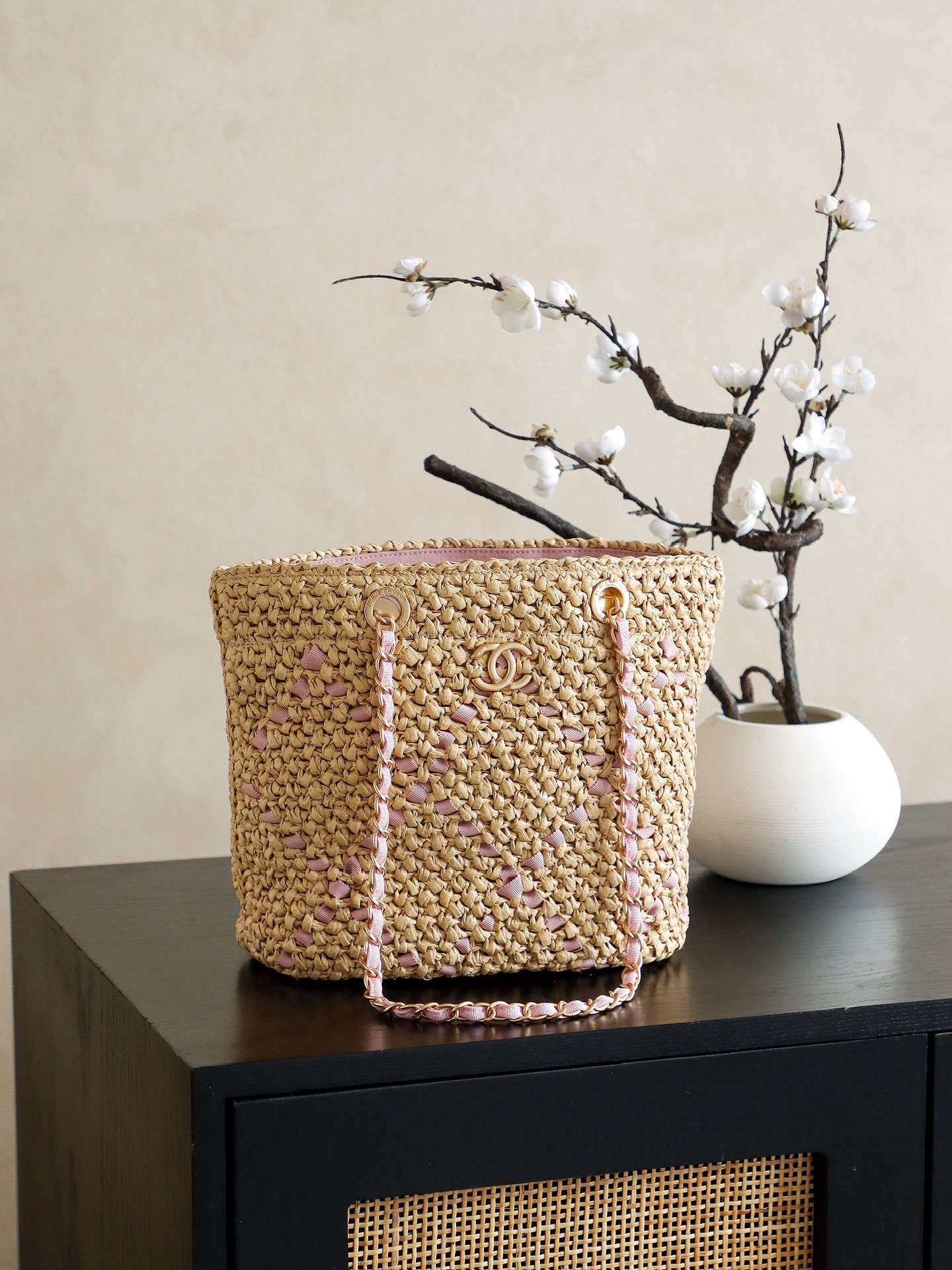 Chanel 26C 샤넬 수작업 위빙 쇼핑백 숄더백 가방 (스몰)