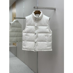 Chrome Hearts 크롬하츠 은장 로고 자카드 다운 베스트 패딩 조끼 의류