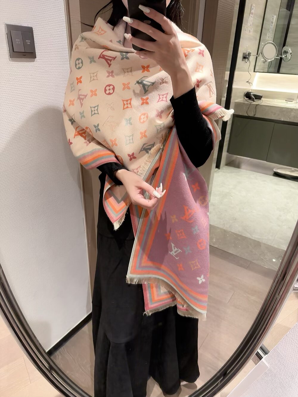 LV 루이비통 모노그램 자카드 머플러 목도리 스카프