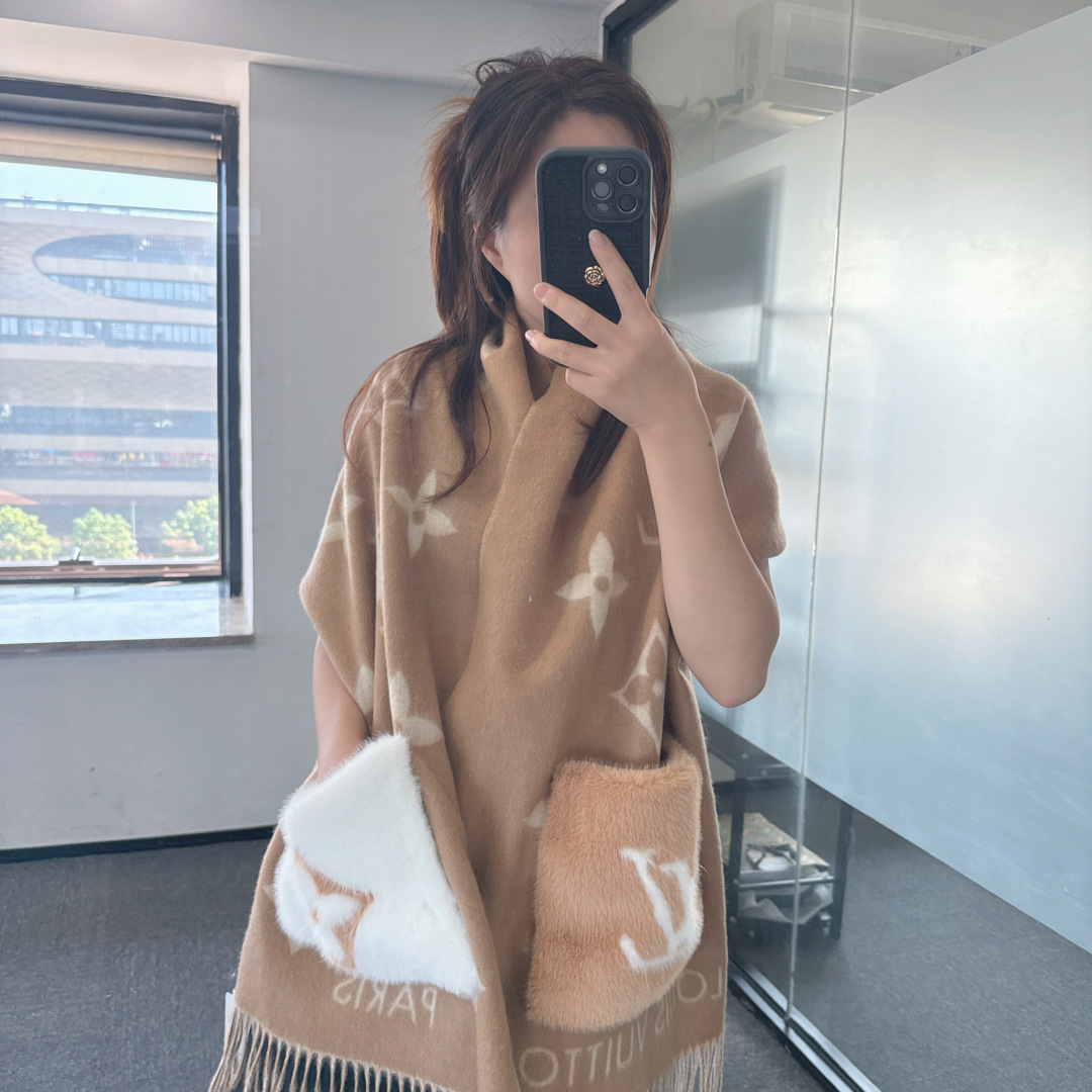 LV 루이비통 클래식 포켓 캐시미어 목도리 머플러/숄