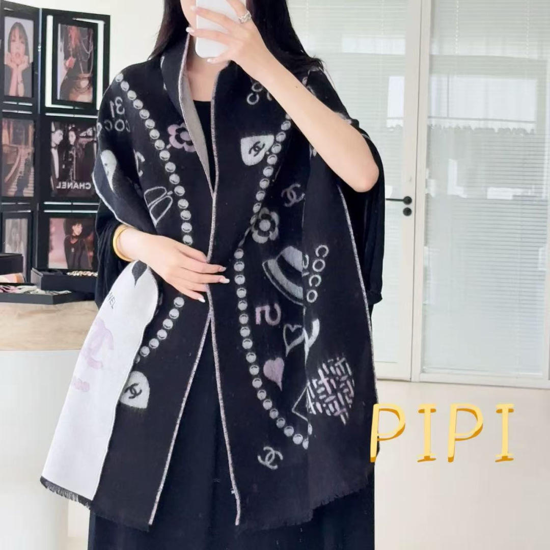 Chanel 샤넬 25B coco 진주 코코 스카프 머플러 목도리